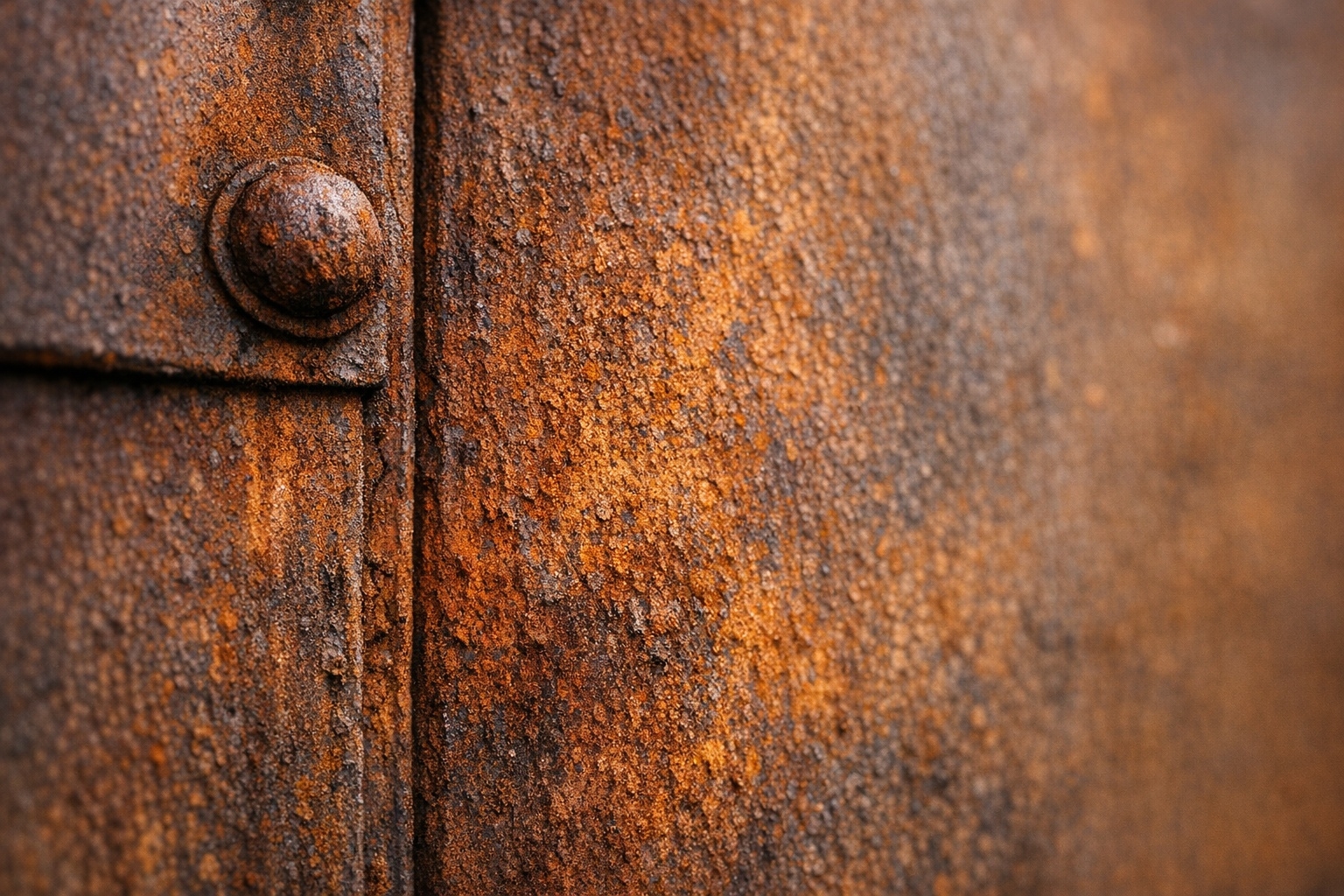 Close-up of Corten weathering steel patina on shipping container surface